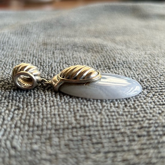 Sterling silver and gray/white agate pendant vintage - Picture 3 of 8